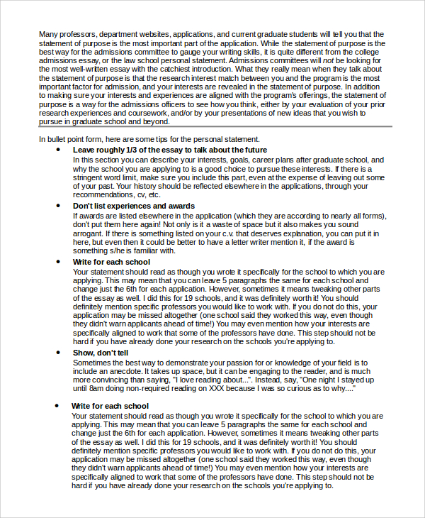 FREE 7 Sample Law School Personal Statement Templates In PDF