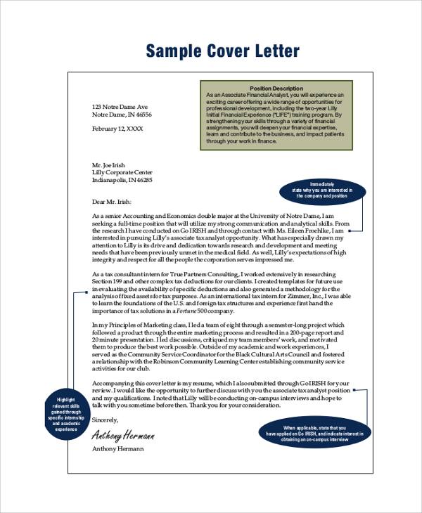 example of cover letter for finance internship