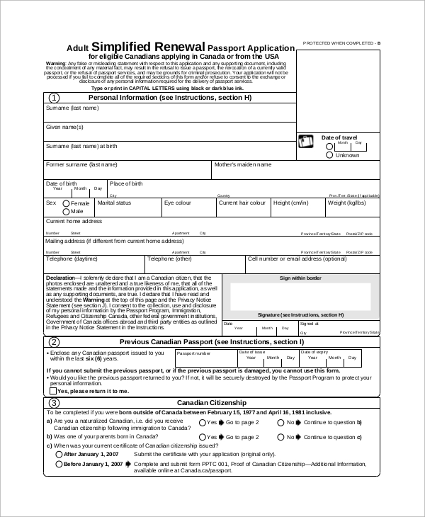 passport application