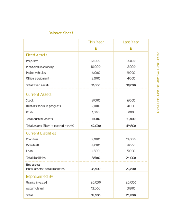 Income Statement And Balance Sheet
