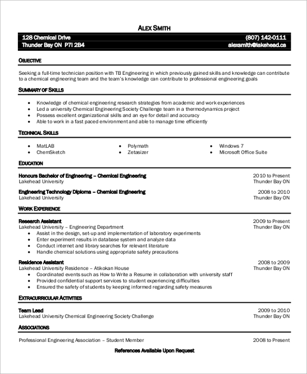 FREE 16+ Sample Engineering Resume Templates in MS Word PDF Pages