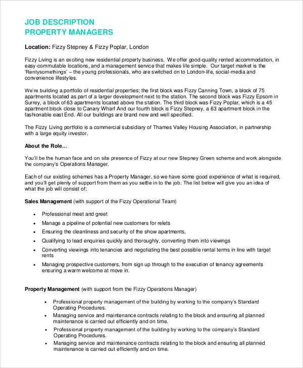 Assistant Property Manager Job Description Pdf : Assistant Property Manager Resume Samples Qwikresume / Assistant property managers support the daily operations of property management by performing administrative tasks, organizing property viewings and handling completely free trial, no card required.