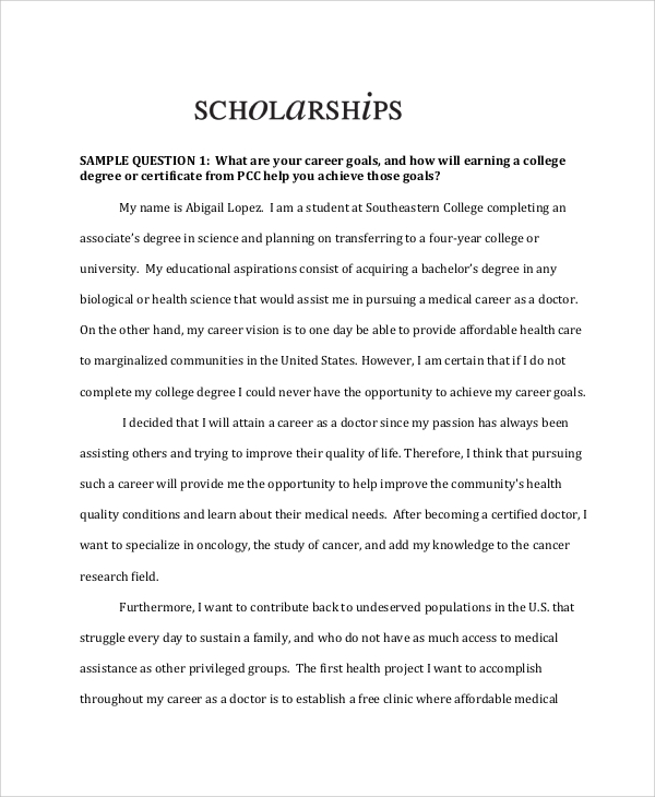 Scholarships essays for college students