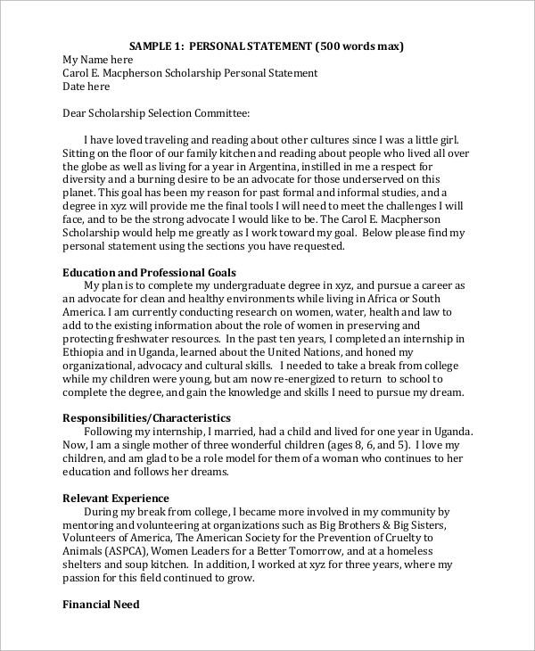 scholarship sample essay