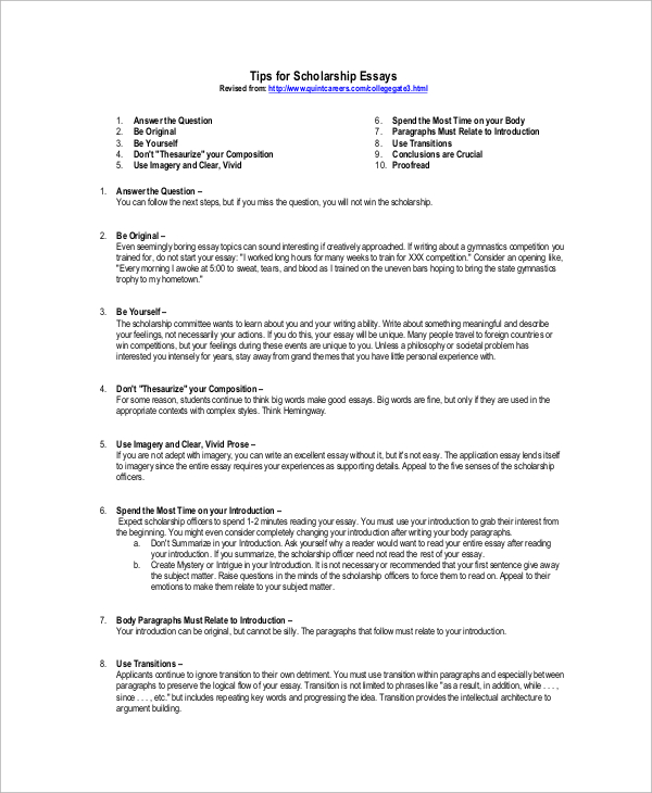 Exemplification essay outline