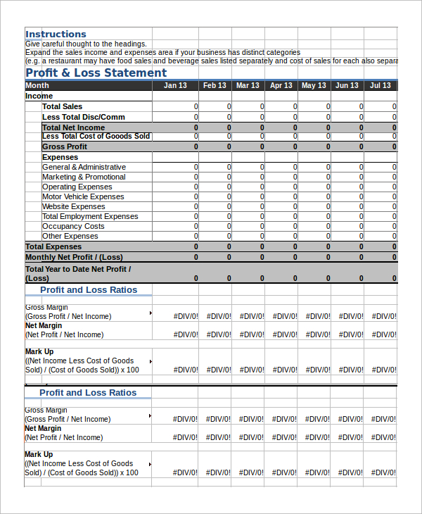 Simple Profit And Loss Statement Template Excel from images.sampletemplates.com