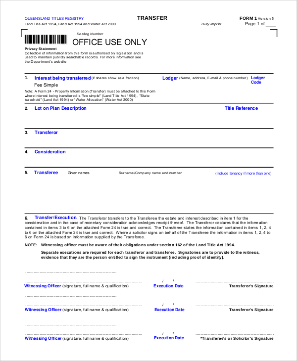 Land Transfer Forms Fill Online Printable Fillable Blank Pdffiller 