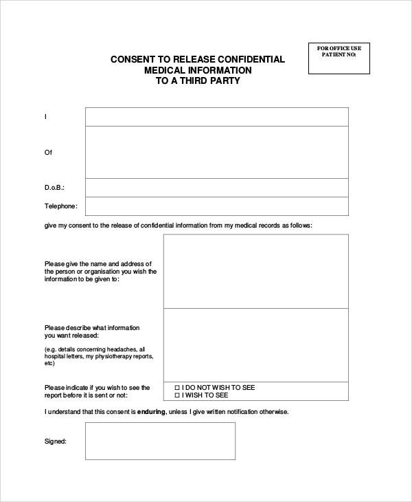 consent to release medical information form