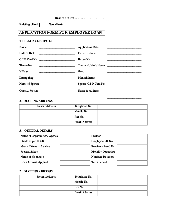 Employee Loan Application Form Hot Sex Picture 6630