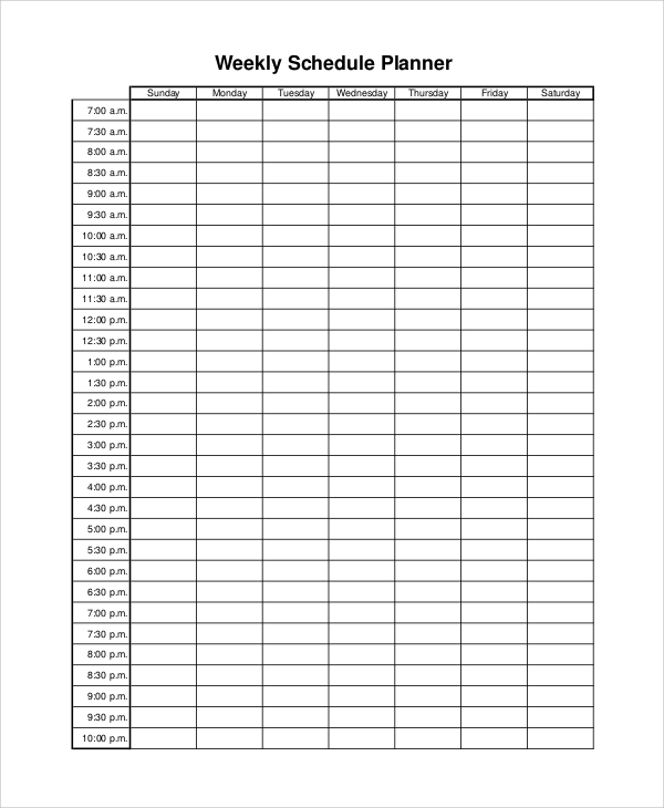 task planner template word