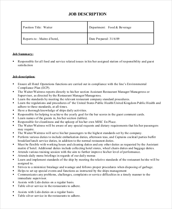 bear river casino cocktail server job description