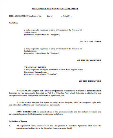 assignment and novation agreement