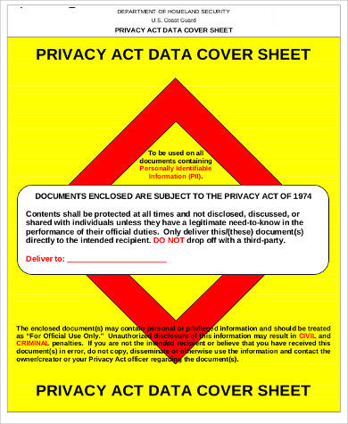 privacy act cover sheet