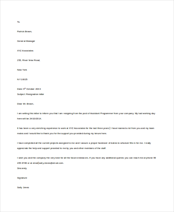 Three Weeks Notice Letter Database Letter Templates