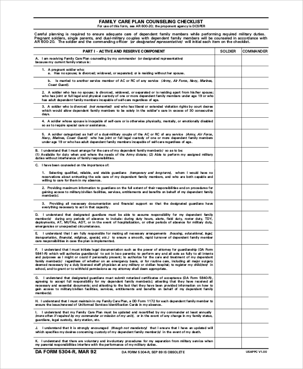 FREE 7 Sample Army Counseling Forms In MS Word PDF