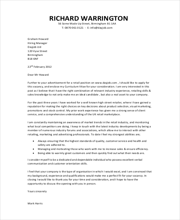 cover letter for resume examples