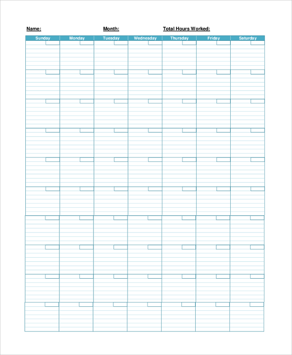 FREE 7 Printable Calendar Templates In PDF MS Word