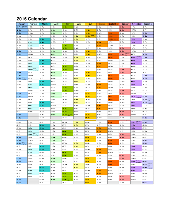 free printable yearly calendar