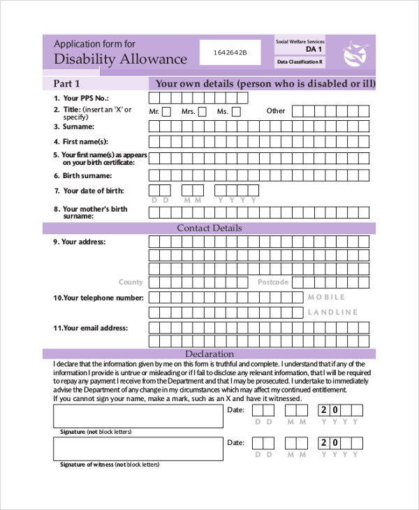 Social Welfare Holiday Form Pdf