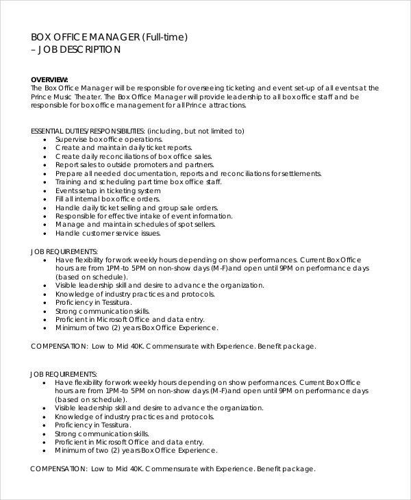 FREE 9 Sample Office Manager Job Description Templates In PDF MS Word