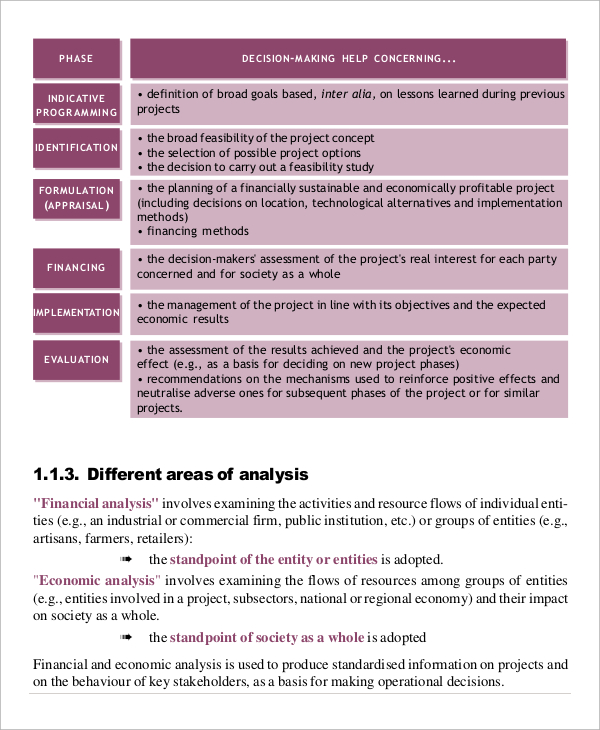 project financial analysis