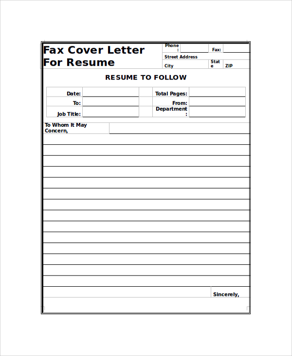 FREE 7+ Fax Cover Letter Samples in PDF | MS Word