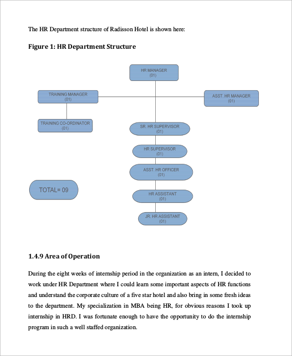 sample hr internship report