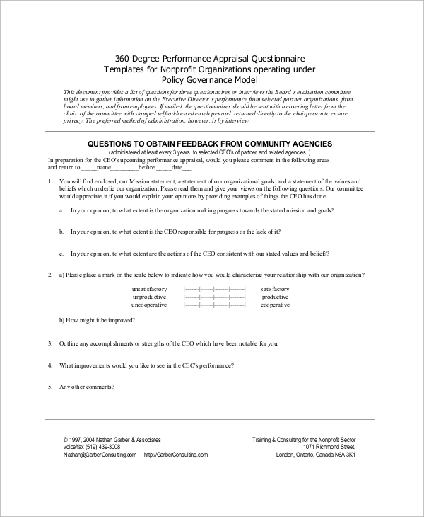 54+ Questionnaire Samples – PDF, Word, Pages  Sample 