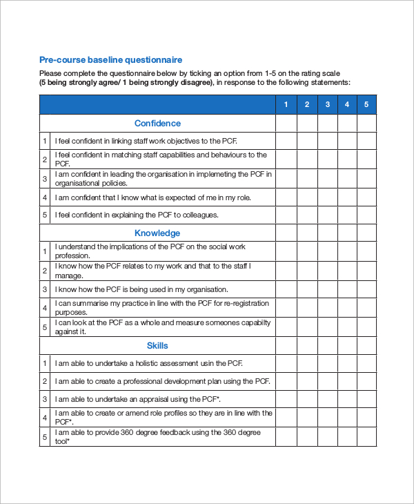 presentation skills questionnaire