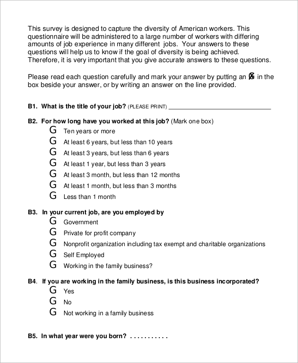 generalized work activity questionnaire