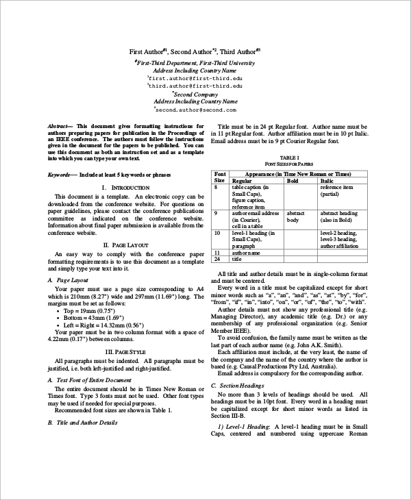 conference paper format