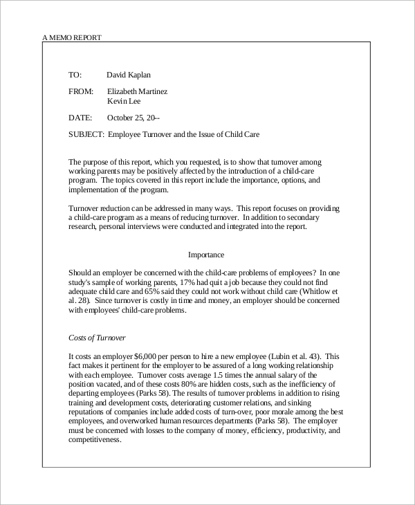 Memorandum Format