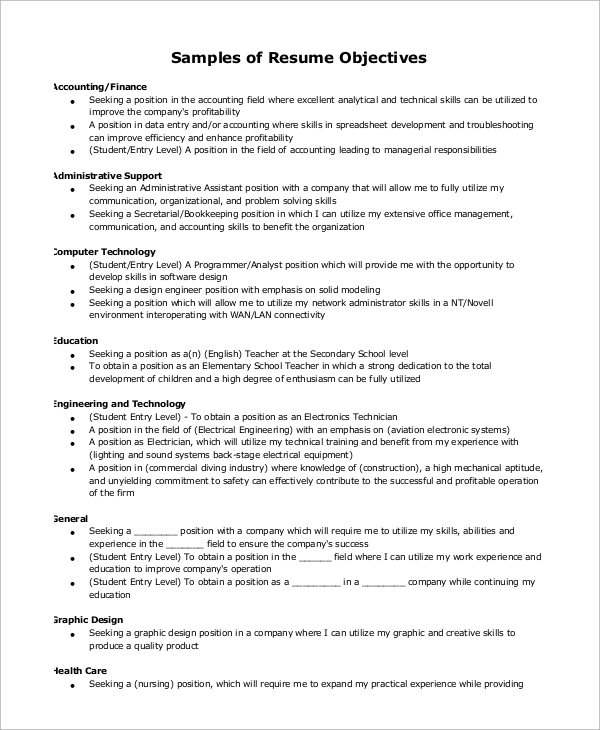 9+ Simple Resume Examples  Sample Templates