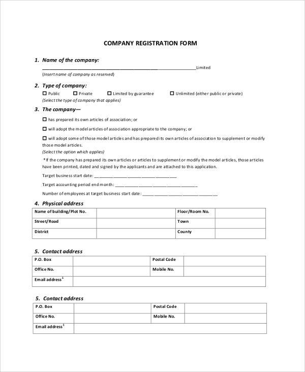 Business Name Registration Form