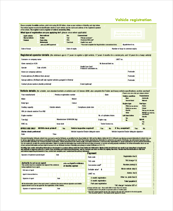FREE 8+ Registration Form Samples in PDF MS Word