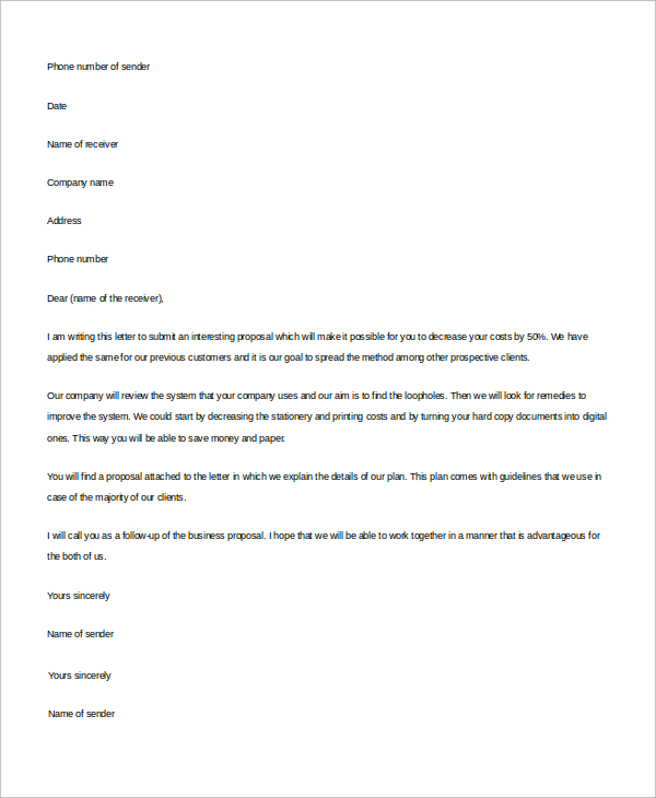 sample business proposal letter