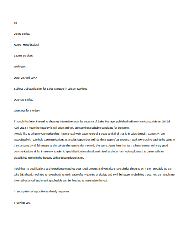 formal business letter sample