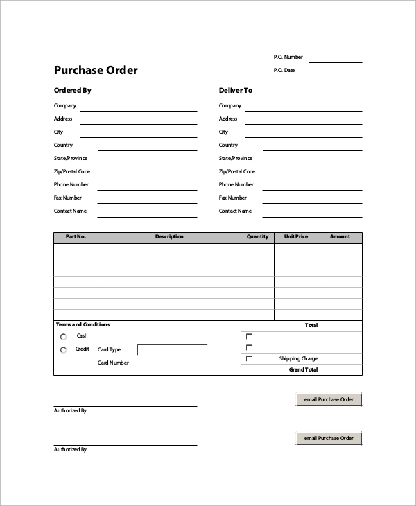 company finance purchase order 