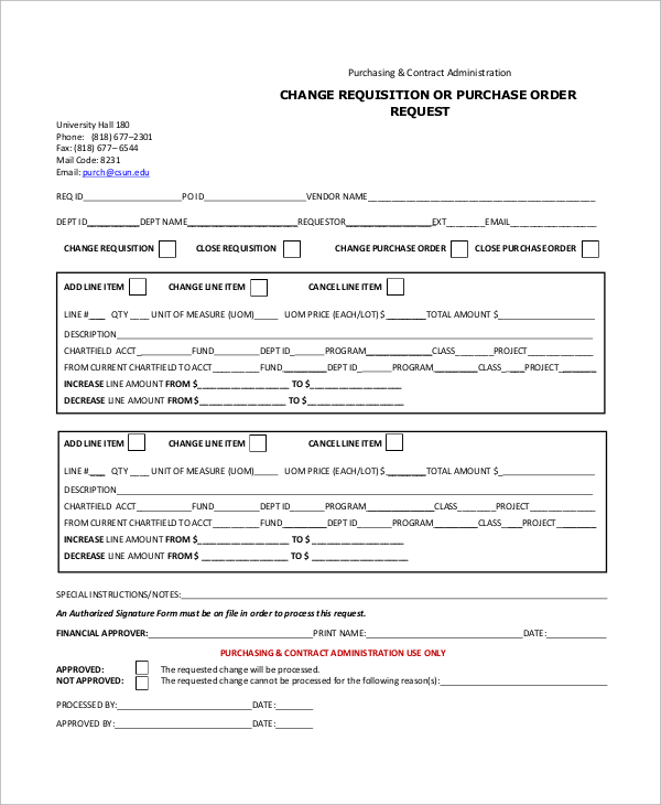 purchase order request requisition