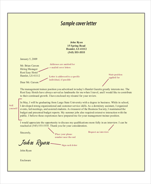 8+ Cover Letter Examples for Job  Sample Templates