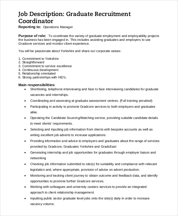 Corporate recruiting manager job description