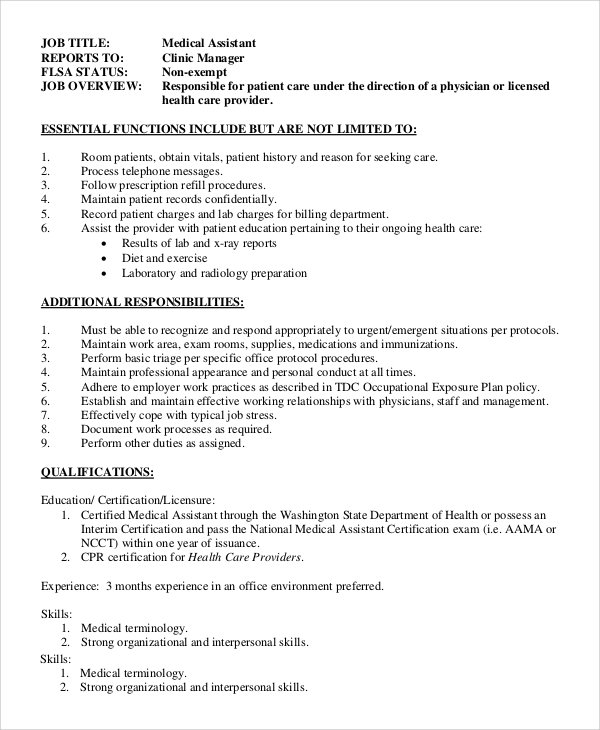 Free 8 Sample Office Assistant Job Description Templates In Pdf Ms Word