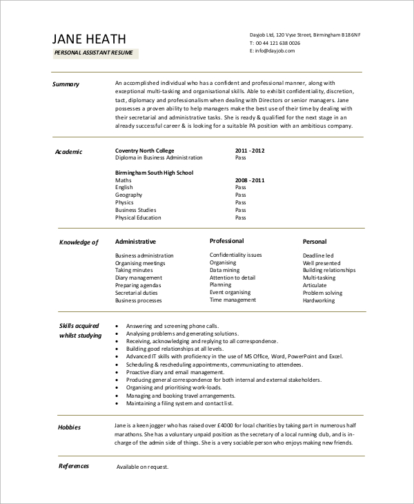 free-9-sample-entry-level-resume-templates-in-ms-word-pdf