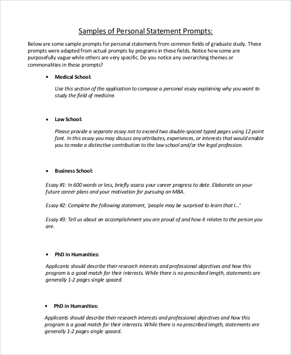 template for personal statement university