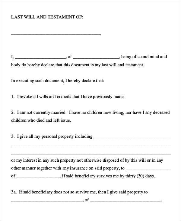 Priceless printable will forms | Harper Blog