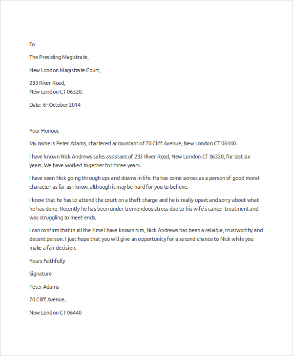 FREE 20 Sample Character Reference Letter Templates In MS Word PDF