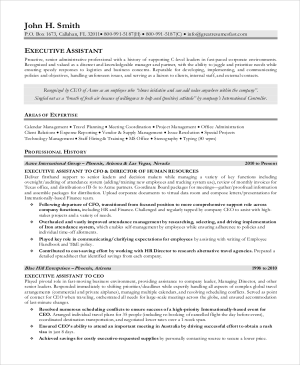 administrative assistant resume template microsoft word free