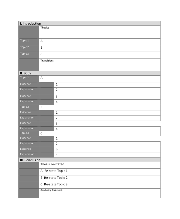 Persuasive essay outline printable