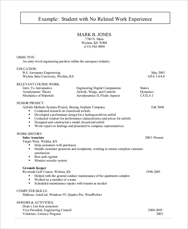 FREE 7+ Student Resume Examples Samples in MS Word PDF