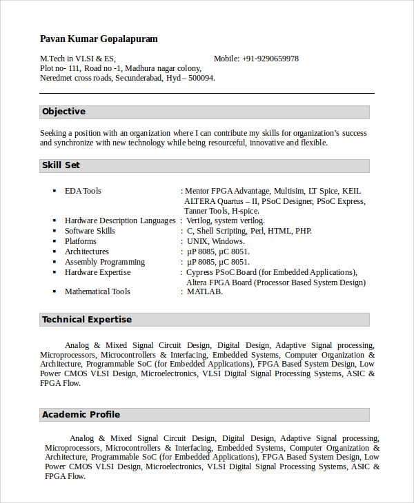 resume good objective statement